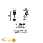 Бра Beby Group Miss Bjioux 0117A01 Pearled White White Trasparent Cut Crystal - Схема