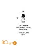 Настольная лампа Beby Group Miss Bjioux 0117L02 Light gold Fuxia - N316 - Схема