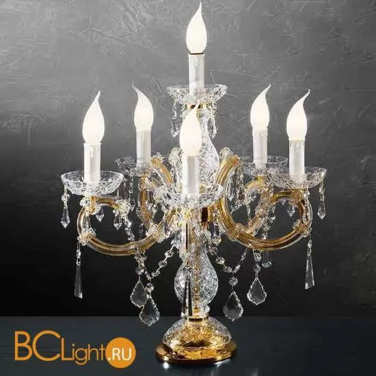 Настольная лампа Beby Group Novecento 765/5+1L Light gold CUT CRYSTAL