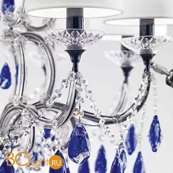Люстра Beby Group Nuovo Vintage 6101/8 Blue Sapphire Metallized White silk Blue - Фото 1