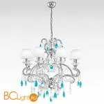 Люстра Beby Group Nuovo Vintage 6104/8 Satin Chrome White silk Celeste - Фото 0