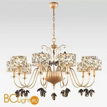Люстра Beby Group Nuovo Vintage 510/10 Satin Gold Beige Damasco Black Black Gold Leaf - Фото 0