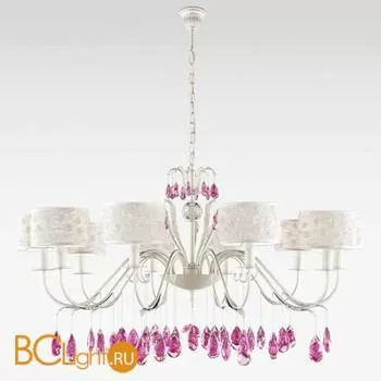Люстра Beby Group Nuovo Vintage 511/10 White Leather 01 White flowers Fuxia - Фото 0