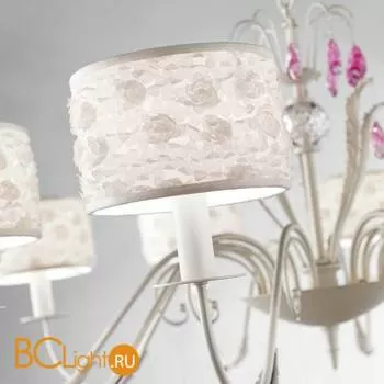 Люстра Beby Group Nuovo Vintage 511/10 White Leather 01 White flowers Fuxia - Фото 1