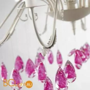 Люстра Beby Group Nuovo Vintage 511/10 White Leather 01 White flowers Fuxia - Фото 2