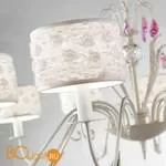 Люстра Beby Group Nuovo Vintage 511/10 White Leather 01 White flowers Fuxia - Фото 1