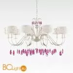 Люстра Beby Group Nuovo Vintage 511/10 White Leather 01 White flowers Fuxia