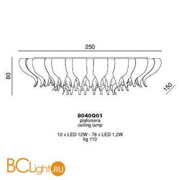 Потолочный светильник Beby Group Nymphea 8040Q01 Light gold Golden Portoino - Схема
