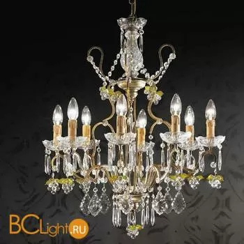 Люстра Beby Group Old style 3312/8 Green gold CUT WITH GLASS FRUITS