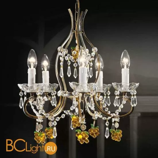Люстра Beby Group Old style 3305/5 Black gold CUT WITH GLASS FRUITS