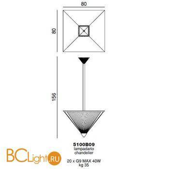 Подвесной светильник Beby Group Outdoor 5100B09 Chrome Transparent - Схема