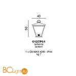 Садово-парковый фонарь Beby Group Outdoor 0127P01 Metallized gold Matt - Схема