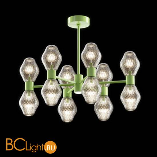 Подвесная люстра на штанге Beby Group Peonia 7701B06 Green Gold Silver Cortina