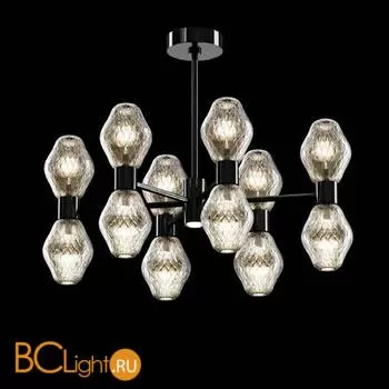 Подвесная люстра на штанге Beby Group Peonia 7701B06 Glossy Black Silver Cortina