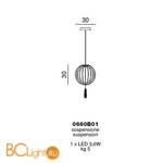 Подвесной светильник Beby Group Planet nine 0660B01 Chromed plated Red Sensuelle - Схема