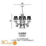 Люстра Beby Group Prestige 0180B05 Light gold 024 Trasparent Half Cut Crystal - Схема