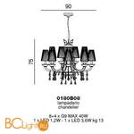 Люстра Beby Group Prestige 0180B08 Chrome 024 Half Cut Plaque - Схема