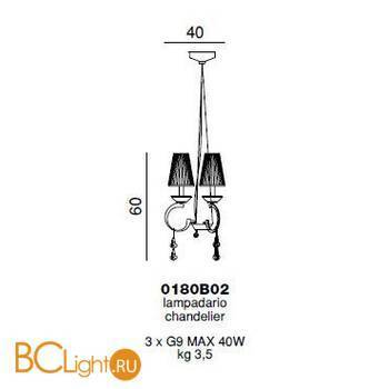 Люстра Beby Group Prestige 0180B02 Chrome 024 Half Cut Plaque - Схема