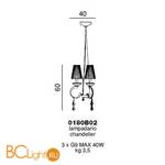 Люстра Beby Group Prestige 0180B02 Chrome 024 Half Cut Plaque - Схема