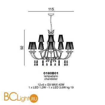 Люстра Beby Prestige 0180B01 Chrome 024 Half Cut Plaque - Схема