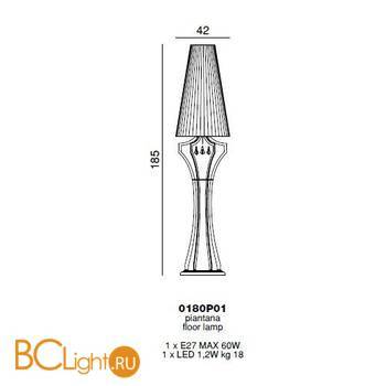 Торшер Beby Prestige 0180P01 Chrome 024 Swarovski Plaque - Схема