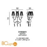 Бра Beby Prestige 0180A01 Chrome 024 Half Cut Plaque - Схема