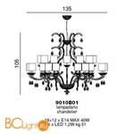 Люстра Beby Group Princess 9010B01 Light gold 666 SW Bronze Shade - Схема