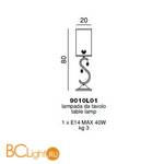 Настольная лампа Beby Group Princess 9010L01 Light gold 624 SW Bronze Shade - Схема