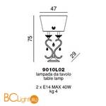 Настольная лампа Beby Group Princess 9010L02 Light gold 624 SW Golden Teak - Схема