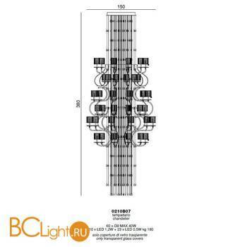 Люстра Beby Group Prive 0210B07 Chrome Red Sensuelle White Silver Leaf - Схема