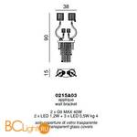 Бра Beby Group Prive 0215A03 Chrome Silver Cortina White - Схема