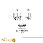 Бра Beby Group Privilege 0240A01 Light gold Golden Portoino SW Jet Golden Teak - Схема