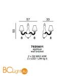 Бра Beby Group Pure 7820A01 Chrome Silver Cortina Black Lilac - Схема