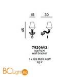 Бра Beby Group Pure 7820A02 Chrome Turquoise Capri White White Silver Leaf - Схема