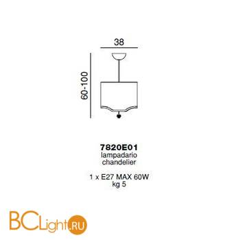 Подвесной светильник Beby Group Pure 7820E01 Chrome Silver Grey 041 - champagne - Схема