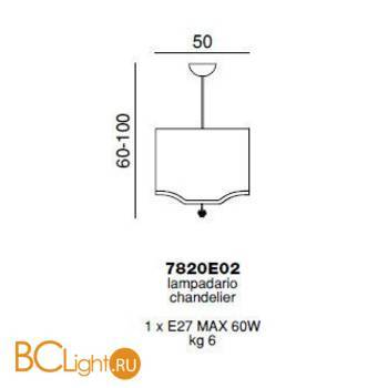 Подвесной светильник Beby Group Pure 7820E02 Chrome Silver Grey 041 - champagne - Схема
