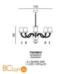 Люстра Beby Group Pure 7820B03 Chrome Silver Cortina Black Lilac - Схема