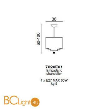 Подвесной светильник Beby Group Pure 7820E01 Chrome Silver Cortina 017 - rose - Схема