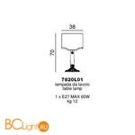 Настольная лампа Beby Group Pure 7820L01 Chrome Fuchsia Venice 017 - rose - Схема