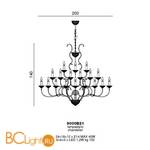 Люстра Beby Group Queen of Roses 9000B21 Gold Swarovski Plaque - Схема