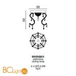 Потолочный светильник Beby Group Queen of Roses 9000Q01 Gold SW Golden Teak - Схема