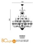 Люстра Beby Group Queen of Roses 9000B18 Chrome SW Bluino - Схема