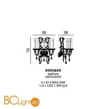 Бра Beby Group Queen of Roses 9000A05 Chrome SW Bluino - Схема