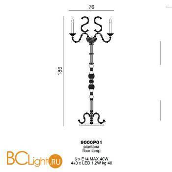 Торшер Beby Queen of Roses 9000P01 Light gold Swarovski Plaque - Схема