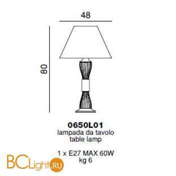 Настольная лампа Beby Group Secret 0650L01 Light gold Gold leaf 920 - Схема