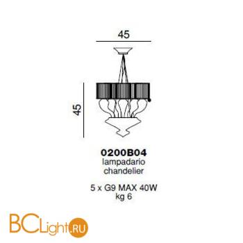 Люстра Beby Group Silver night 0200B04 Chrome Silver Grey White - Схема