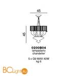 Люстра Beby Group Silver night 0200B04 Chrome Silver Grey White - Схема