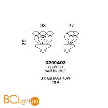 Бра Beby Group Silver night 0200A02 Chrome Silver Grey - Схема