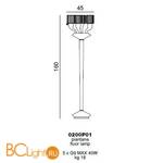 Торшер Beby Group Silver night 0200P01 White Leather 01 Silver Grey - Схема