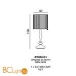 Настольная лампа Beby Group Silver night 0200L01 Chrome Silver Grey White - Схема